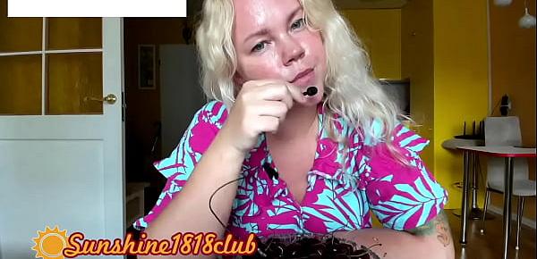  ASMR Twitch webcam recorded sucking cherry lips Angela webcam cb July 2nd
